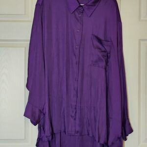 Lane Bryant Vibrant Purple Satin Top